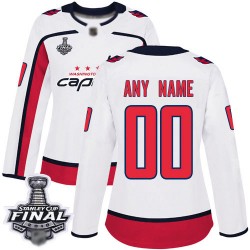 Authentic Women's White Away Jersey - Hockey Customized Washington Capitals 2018 Stanley Cup Final Champions