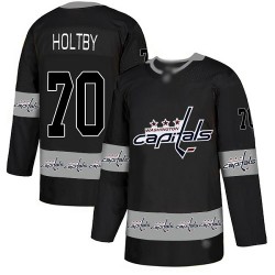 Authentic Men's Braden Holtby Black Jersey - #70 Hockey Washington Capitals Team Logo Fashion