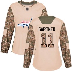 Authentic Women's Mike Gartner Camo Jersey - #11 Hockey Washington Capitals Veterans Day Practice