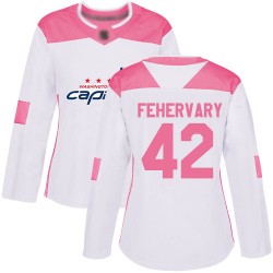 Authentic Women's Martin Fehervary White/Pink Jersey - #42 Hockey Washington Capitals Fashion