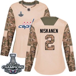 Authentic Women's Matt Niskanen Camo Jersey - #2 Hockey Washington Capitals 2018 Stanley Cup Final Champions Veterans Day Practi