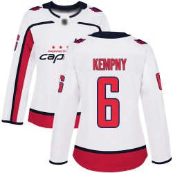Authentic Women's Michal Kempny White Away Jersey - #6 Hockey Washington Capitals