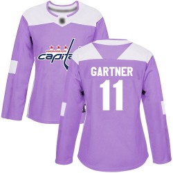 Authentic Women's Mike Gartner Purple Jersey - #11 Hockey Washington Capitals Fights Cancer Practice