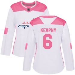Authentic Women's Michal Kempny White/Pink Jersey - #6 Hockey Washington Capitals Fashion