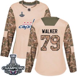 Authentic Women's Nathan Walker Camo Jersey - #79 Hockey Washington Capitals 2018 Stanley Cup Final Champions Veterans Day Pract