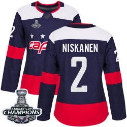 Authentic Women's Matt Niskanen Navy Blue Jersey - #2 Hockey Washington Capitals 2018 Stanley Cup Final Champions 2018 Stadium S