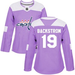 Authentic Women's Nicklas Backstrom Purple Jersey - #19 Hockey Washington Capitals Fights Cancer Practice