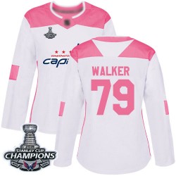 Authentic Women's Nathan Walker White/Pink Jersey - #79 Hockey Washington Capitals 2018 Stanley Cup Final Champions Fashion