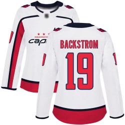 Authentic Women's Nicklas Backstrom White Away Jersey - #19 Hockey Washington Capitals