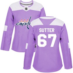 Authentic Women's Riley Sutter Purple Jersey - #67 Hockey Washington Capitals Fights Cancer Practice