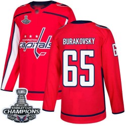 Authentic Men's Andre Burakovsky Red Home Jersey - #65 Hockey Washington Capitals 2018 Stanley Cup Final Champions