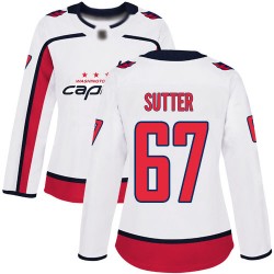 Authentic Women's Riley Sutter White Away Jersey - #67 Hockey Washington Capitals