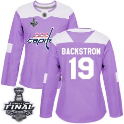 Authentic Women's Nicklas Backstrom Purple Jersey - #19 Hockey Washington Capitals 2018 Stanley Cup Final Champions Fights Cance