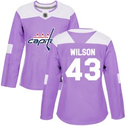 Authentic Women's Tom Wilson Purple Jersey - #43 Hockey Washington Capitals Fights Cancer Practice