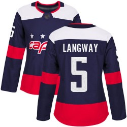 Authentic Women's Rod Langway Navy Blue Jersey - #5 Hockey Washington Capitals 2018 Stadium Series
