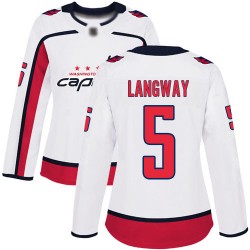 Authentic Women's Rod Langway White Away Jersey - #5 Hockey Washington Capitals