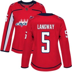 Authentic Women's Rod Langway Red Home Jersey - #5 Hockey Washington Capitals
