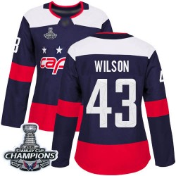 Authentic Women's Tom Wilson Navy Blue Jersey - #43 Hockey Washington Capitals 2018 Stanley Cup Final Champions 2018 Stadium Ser
