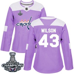Authentic Women's Tom Wilson Purple Jersey - #43 Hockey Washington Capitals 2018 Stanley Cup Final Champions Fights Cancer Pract