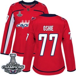 Authentic Women's T.J. Oshie Red Home Jersey - #77 Hockey Washington Capitals 2018 Stanley Cup Final Champions