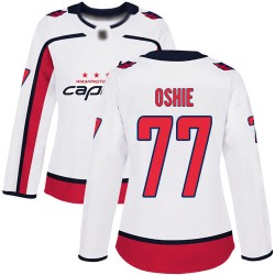 Authentic Women's T.J. Oshie White Away Jersey - #77 Hockey Washington Capitals