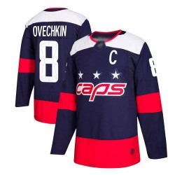 Authentic Youth Alex Ovechkin Navy Blue Jersey - #8 Hockey Washington Capitals 2018 Stadium Series