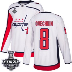 Authentic Youth Alex Ovechkin White Away Jersey - #8 Hockey Washington Capitals 2018 Stanley Cup Final Champions