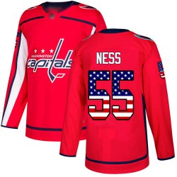 Authentic Youth Aaron Ness Red Jersey - #55 Hockey Washington Capitals USA Flag Fashion
