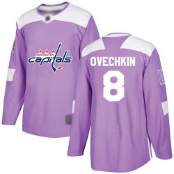 Authentic Youth Alex Ovechkin Purple Jersey - #8 Hockey Washington Capitals Fights Cancer Practice