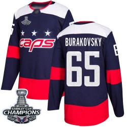 Authentic Youth Andre Burakovsky Navy Blue Jersey - #65 Hockey Washington Capitals 2018 Stanley Cup Final Champions 2018 Stadium