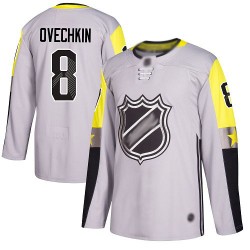 Authentic Youth Alex Ovechkin Gray Jersey - #8 Hockey Washington Capitals 2018 All-Star Metro Division