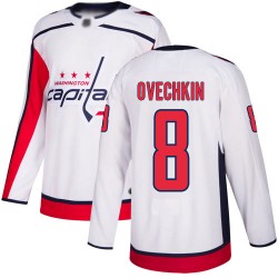 Authentic Youth Alex Ovechkin White Away Jersey - #8 Hockey Washington Capitals