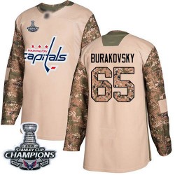 Authentic Youth Andre Burakovsky Camo Jersey - #65 Hockey Washington Capitals 2018 Stanley Cup Final Champions Veterans Day Prac