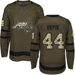 Authentic Youth Brooks Orpik Green Jersey - #44 Hockey Washington Capitals Salute to Service