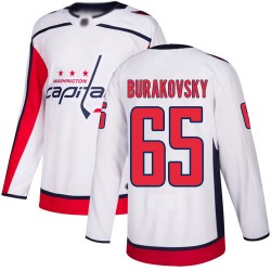 Authentic Youth Andre Burakovsky White Away Jersey - #65 Hockey Washington Capitals