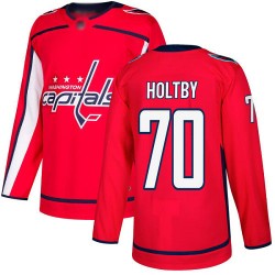 Authentic Youth Braden Holtby Red Home Jersey - #70 Hockey Washington Capitals