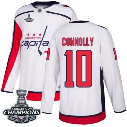 Authentic Youth Brett Connolly White Away Jersey - #10 Hockey Washington Capitals 2018 Stanley Cup Final Champions