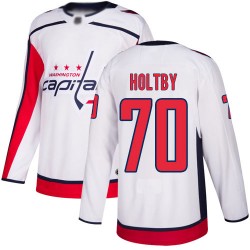 Authentic Youth Braden Holtby White Away Jersey - #70 Hockey Washington Capitals