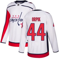 Authentic Youth Brooks Orpik White Away Jersey - #44 Hockey Washington Capitals