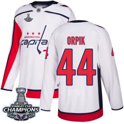 Authentic Youth Brooks Orpik White Away Jersey - #44 Hockey Washington Capitals 2018 Stanley Cup Final Champions