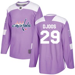 Authentic Youth Christian Djoos Purple Jersey - #29 Hockey Washington Capitals Fights Cancer Practice