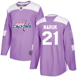 Authentic Youth Dennis Maruk Purple Jersey - #21 Hockey Washington Capitals Fights Cancer Practice