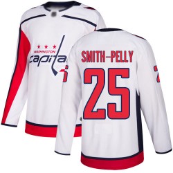 Authentic Youth Devante Smith-Pelly White Away Jersey - #25 Hockey Washington Capitals