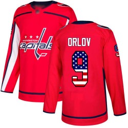 Authentic Youth Dmitry Orlov Red Jersey - #9 Hockey Washington Capitals USA Flag Fashion