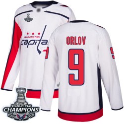 Authentic Youth Dmitry Orlov White Away Jersey - #9 Hockey Washington Capitals 2018 Stanley Cup Final Champions