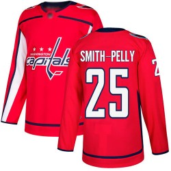 Authentic Youth Devante Smith-Pelly Red Home Jersey - #25 Hockey Washington Capitals