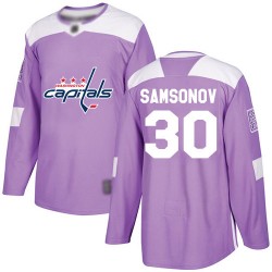 Authentic Youth Ilya Samsonov Purple Jersey - #30 Hockey Washington Capitals Fights Cancer Practice