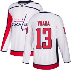 Authentic Youth Jakub Vrana White Away Jersey - #13 Hockey Washington Capitals