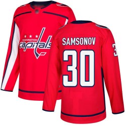 Authentic Youth Ilya Samsonov Red Home Jersey - #30 Hockey Washington Capitals
