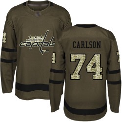 Authentic Youth John Carlson Green Jersey - #74 Hockey Washington Capitals Salute to Service